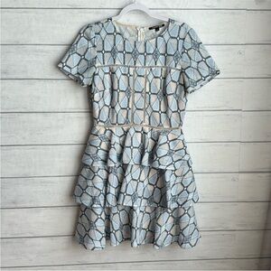 Gianni Binni Blue tiered Ruffle Dress